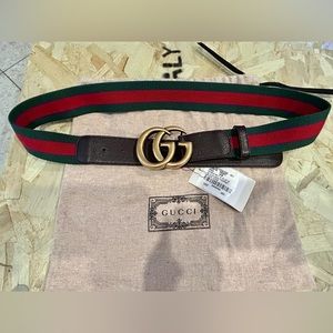 Gucci GG green/red web belt size 90.